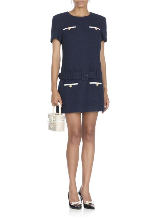 25FW 셀프 포트레이트 숏 원피스 PF25034SBLBOUCLE MINIBLUE - SELF PORTRAIT