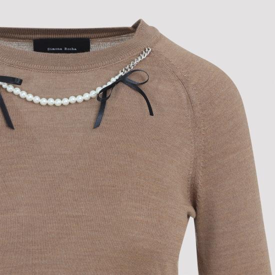 25FW 시몬로샤 스웨터 KMK22B 0647 CHESTNUT PEARL - SIMONE ROCHA