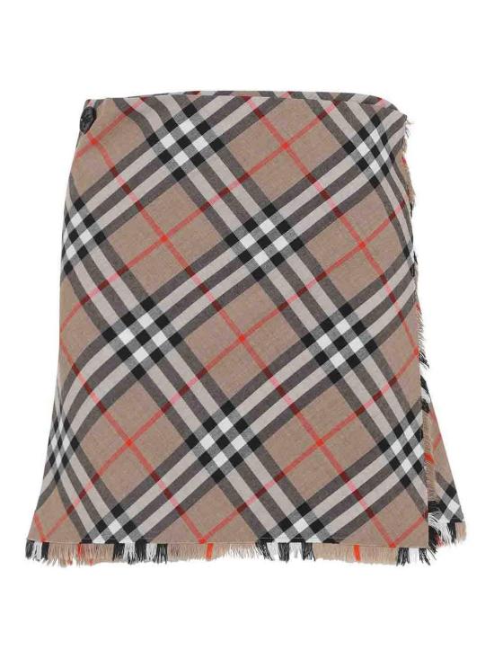  버버리 빈티지 체크 패턴 울 블렌드 미니 스커트 8102634 Black