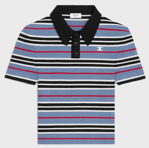 25FW 셀린느 폴로 티셔츠 RY0BY886Z GAN5 DENIM BLACK OFF WHITE