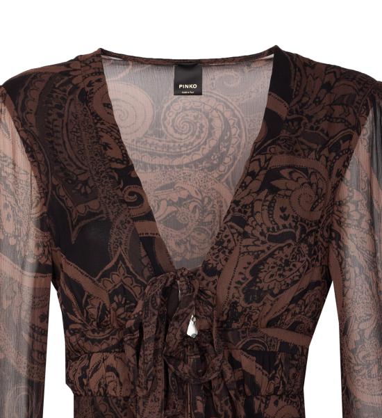 25FW 핑코 미디 원피스 106681 A389ZLD Orange - PINKO