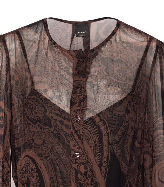 25FW 핑코 미디 원피스 106729 A389ZL1 Brown - PINKO