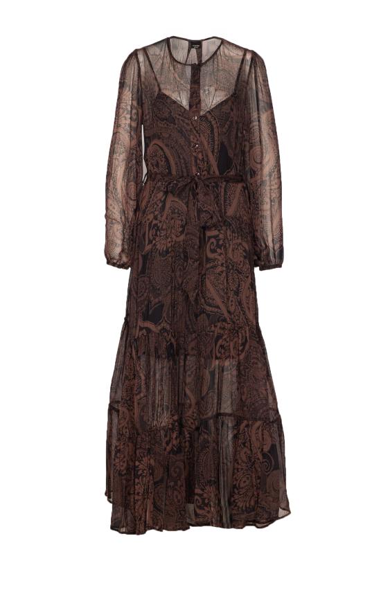 25FW 핑코 미디 원피스 106729 A389ZL1 Brown