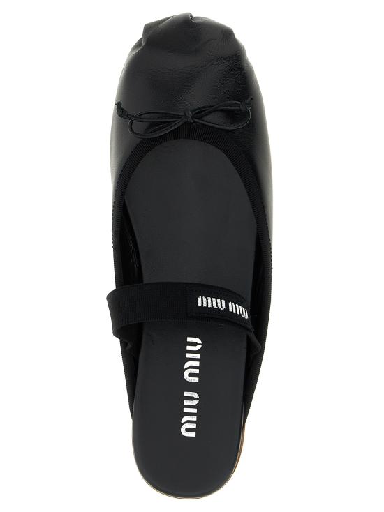 25FW 미우미우 플랫 슈즈 5F451EF005XUUF0002 Black - MIU MIU