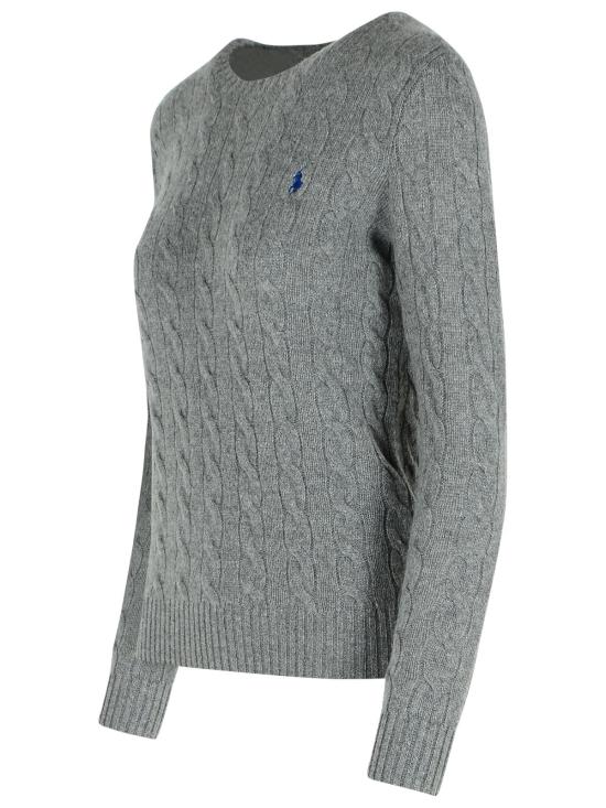 25FW 폴로 랄프로렌 폴로 자수 케이블 니트 스웨터  211971865501 Grey - POLO RALPH LAUREN