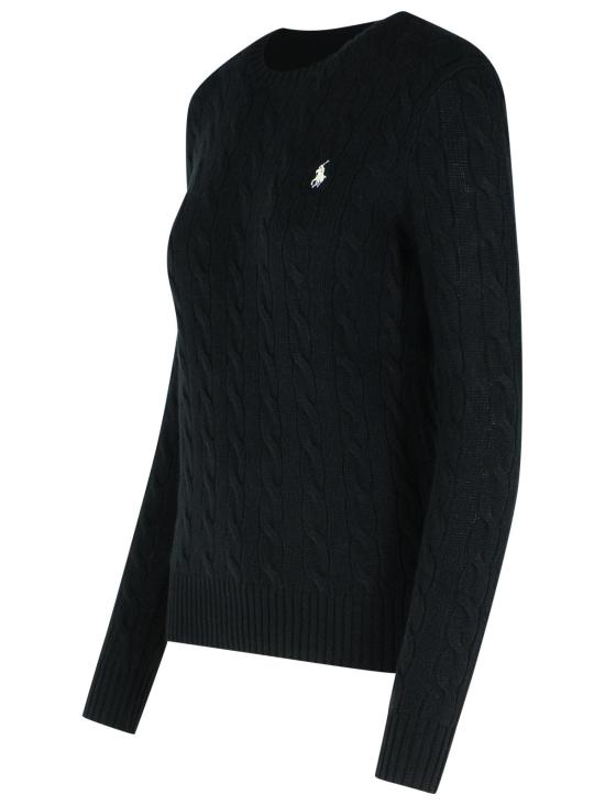 25FW 폴로 랄프로렌 폴로 자수 케이블 니트 스웨터 211971865005 Black - POLO RALPH LAUREN