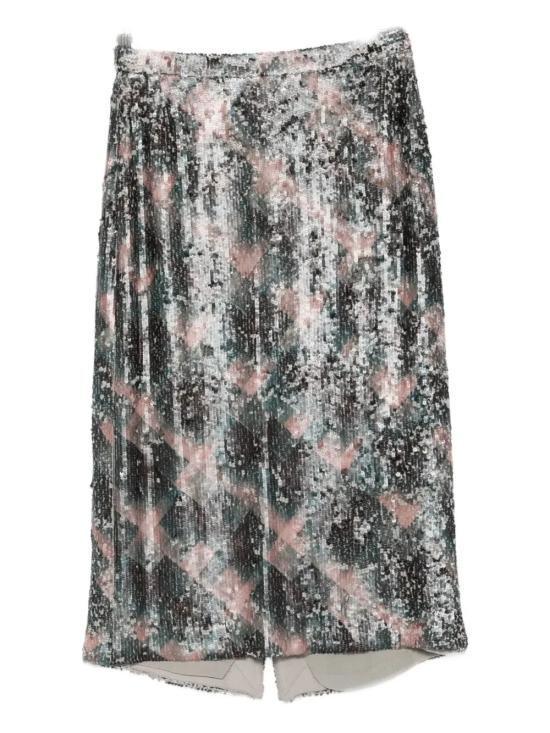 25FW 드리스 반 노튼 미디 스커트 0108712316 605 MULTICOLOUR