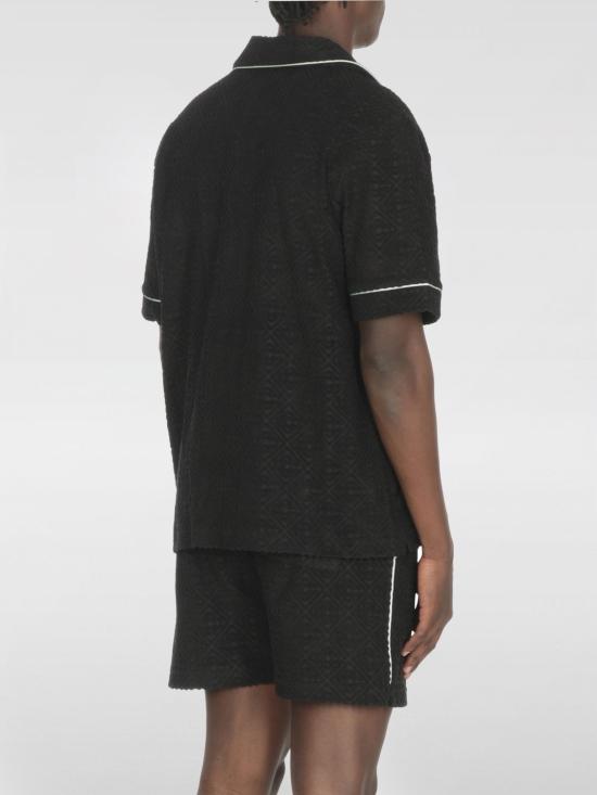 25FW 카사블랑카 반팔 셔츠 MPF25SH08502 02 Black - CASABLANCA