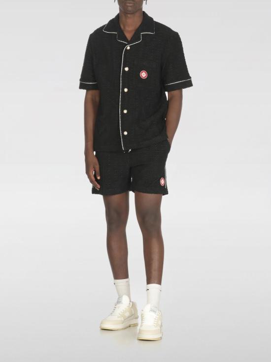 25FW 카사블랑카 반팔 셔츠 MPF25SH08502 02 Black - CASABLANCA