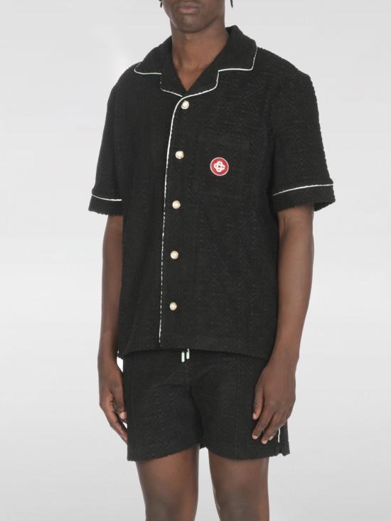 25FW 카사블랑카 반팔 셔츠 MPF25SH08502 02 Black