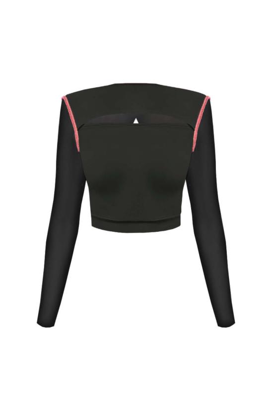  모노수트 민소매 티셔츠 에러틱 크롭탑 블랙 - MONOSUIT