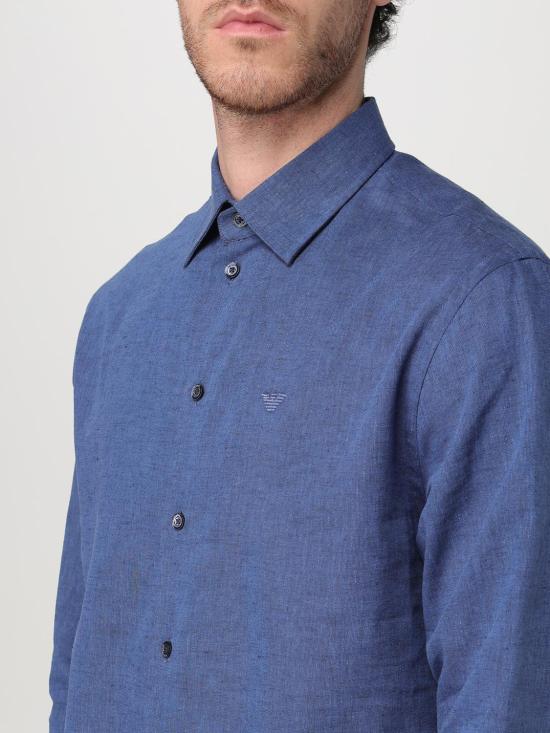 25SS 엠포리오 아르마니 긴팔 셔츠 EM000099TE14112 OB006 Blue - EMPORIO ARMANI