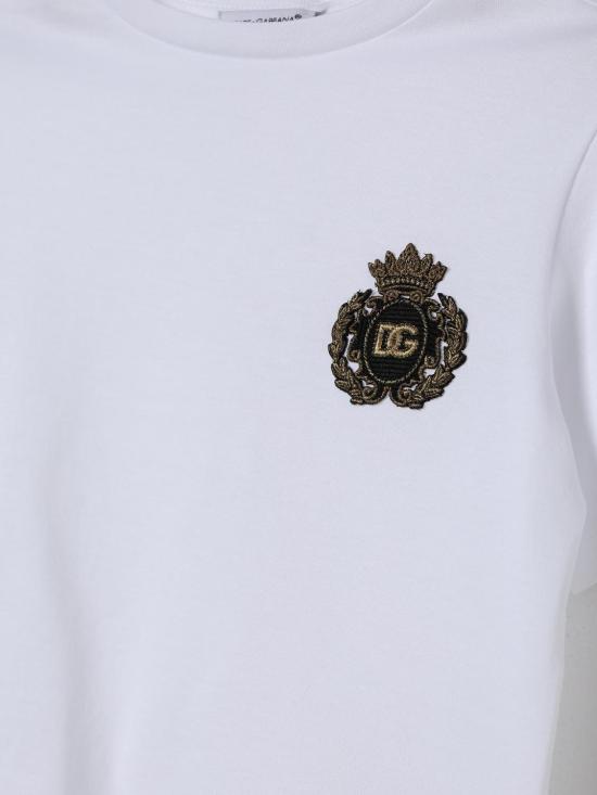 25FW [키즈] 돌체앤가바나 티셔츠 L4JTHUG7O6O W0800 White - DOLCE & GABBANA