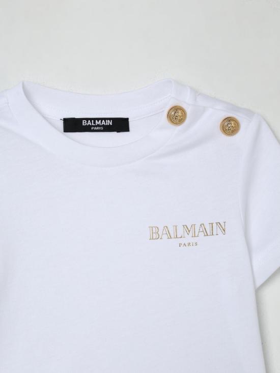 25FW [키즈] 발망 티셔츠 BX8521Z3186 100OR White - BALMAIN
