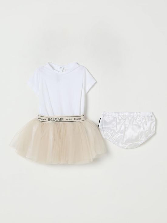 25FW [키즈] 발망 점프수트 BX1121T0002 109BC White - BALMAIN