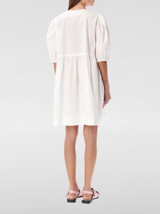 26SS 가니 코튼 포플린 타이 스트링 미니 드레스 F91706479 151 White - GANNI