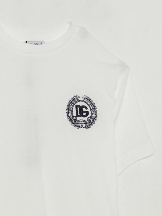 25FW [키즈] 돌체앤가바나 티셔츠 L4JTHVG7PGK W0111 White - DOLCE & GABBANA