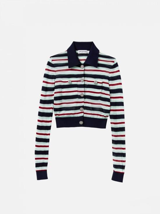 25FW 셀프 포트레이트 후드 티셔츠 PF25050TBL BLUE Multicolor - SELF PORTRAIT