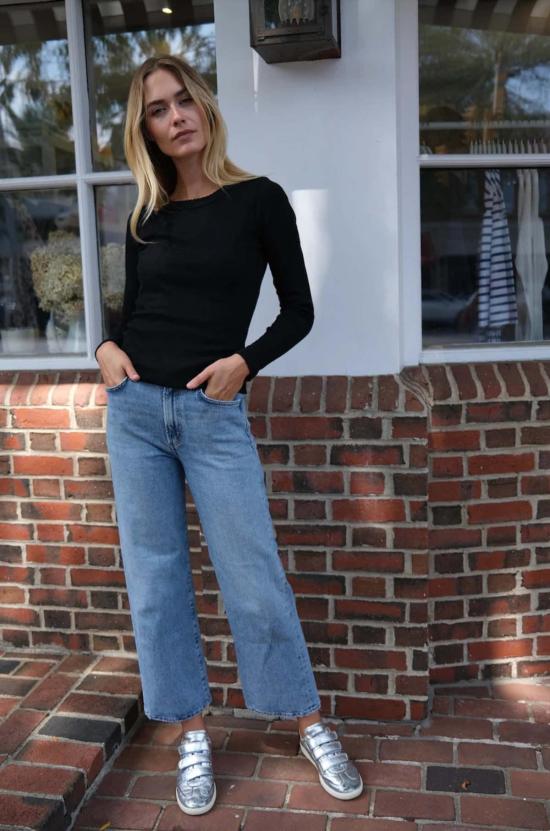  마레아 긴팔 티셔츠 포인텔 롱슬리브 크루넥 탑 - MAREA