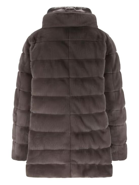 25FW 에르노 레이디 얼터너티브 퍼 & 울트라라이트 나일론 베스트  PI002123D126309480 Grey - HERNO