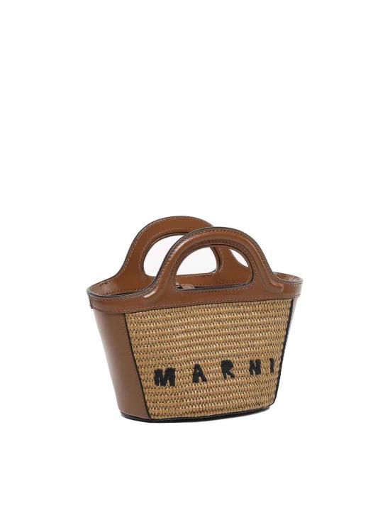 26SS 마르니 레더 & 라피아 트로피컬리아 마이크로백 BMMP0067Q0P386000M50 Brown - MARNI
