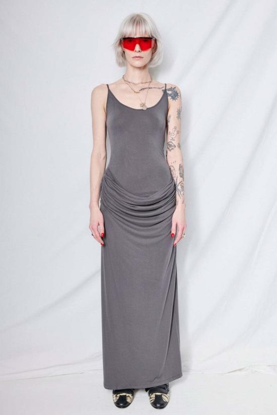  우드로즈 델리 롱 원피스 풀문 드레스