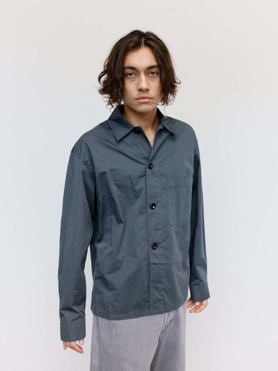  르메르 긴팔 셔츠 카본 그레이 코튼 파자마 셔츠