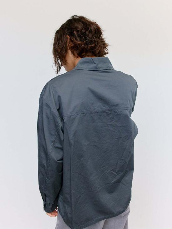  르메르 긴팔 셔츠 카본 그레이 코튼 파자마 셔츠 - LEMAIRE