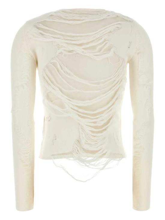 25SS MM6 메종마르지엘라 스웨터 S62HL0032M13121 59430 101 OFF WHITE - MM6 MAISON MARGIELA