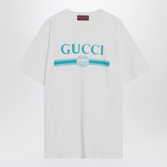 25FW 구찌 프린티드 소프트 코튼 저지 반팔 티셔츠  837959XJHGY R GUC 9081 WHITE