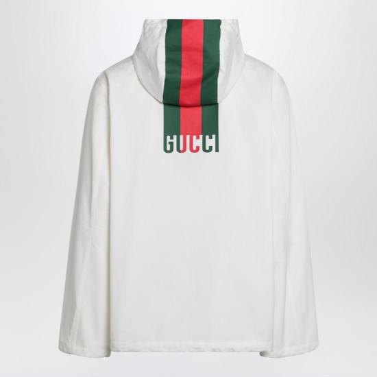 25SS 구찌 립스톱 코튼 윈드브레이커 804962ZAIAK Q GUC 9174 WHITE - GUCCI