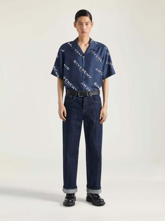 25FW 지방시 반팔 셔츠 BM616J1673 410NAVY WHITE - GIVENCHY