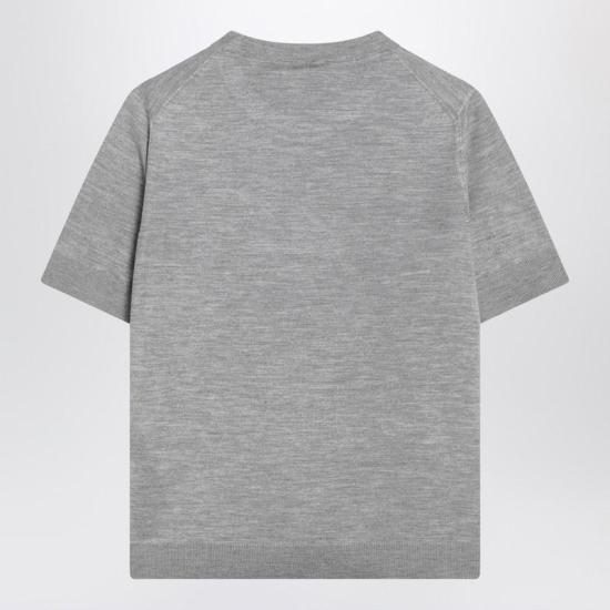 25FW 구찌 인타르시아 캐시미어 실크 탑 836747XKEWC R GUC 1014 GREY - GUCCI