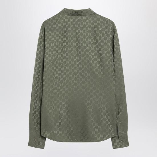 25FW 구찌 실크 자카드 셔츠  837016Z7ATQ R GUC 3065 GREEN - GUCCI