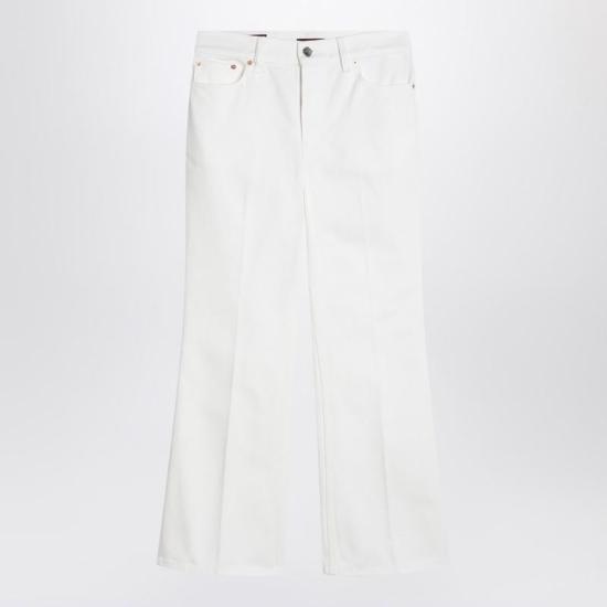 25SS 구찌 플레어 크롭 데님 팬츠 817989XDC8W Q GUC 9000 WHITE