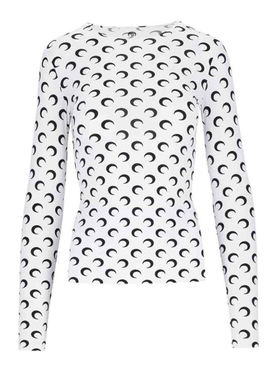 26SS 마린세르 크레센트 문 프린트 긴팔 티셔츠 WTS006ACJER0001WH00