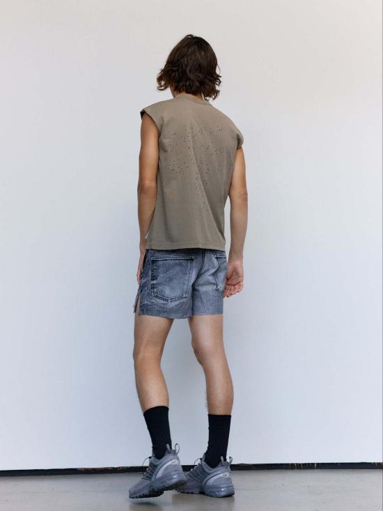  새티스파이 민소매 티셔츠 세티스파이 에이지드 팔콘 모스 테크 머슬 티셔츠 - SATISFY