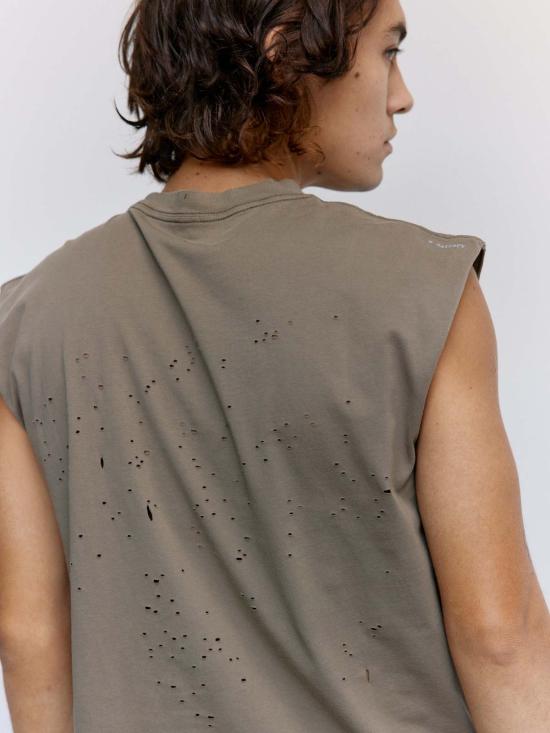  새티스파이 민소매 티셔츠 세티스파이 에이지드 팔콘 모스 테크 머슬 티셔츠 - SATISFY