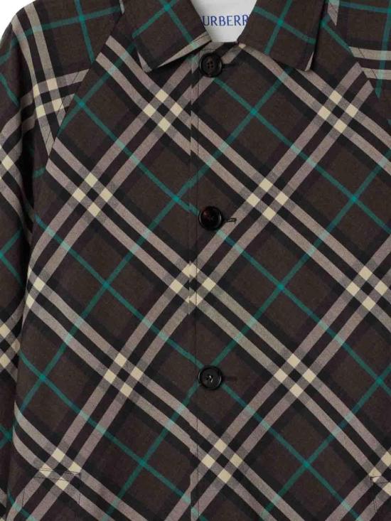  버버리 체크 미디엄 코트 8091845 Green - BURBERRY