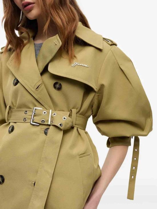  가니 헤비 트윌 미디 트렌치 코트  W0396028 Beige - GANNI