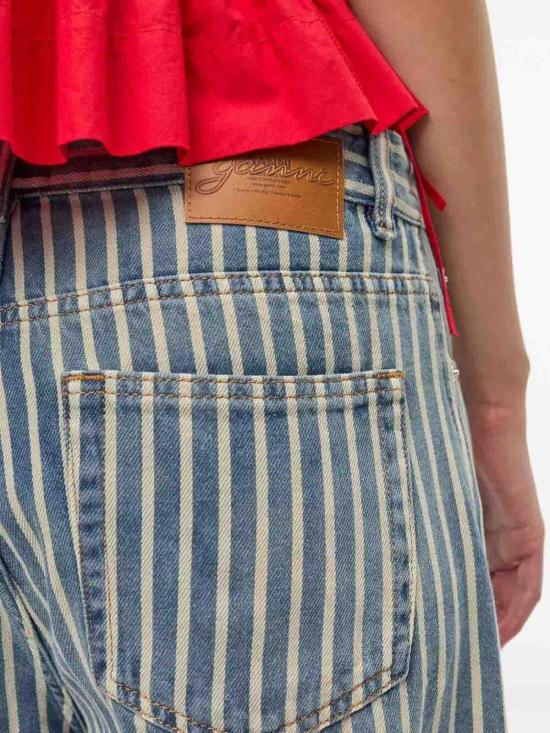  가니 소프트 샴브레이 스트라이프 카펜터 진 J1747326 Light Blue - GANNI