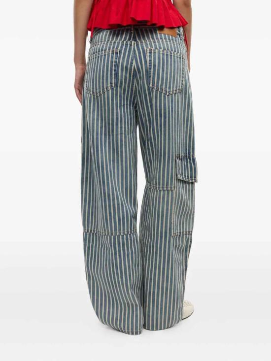  가니 소프트 샴브레이 스트라이프 카펜터 진 J1747326 Light Blue - GANNI