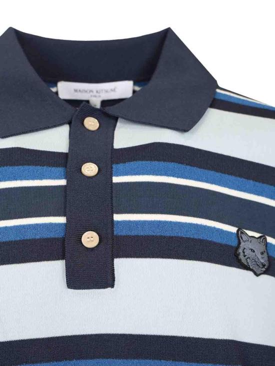  메종키츠네 폴로 티셔츠 OM00201KT11190285 CIRRUS BLUE INK DOM - MAISON KITSUNE