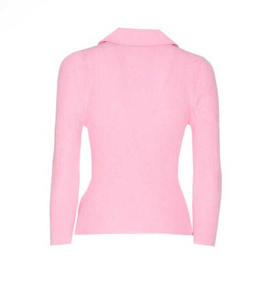25FW 비비안웨스트우드 MARINA 마리나 오브 자수 폴로 스웨터 18030040 Y001VG401 Pink - VIVIENNE WESTWOOD