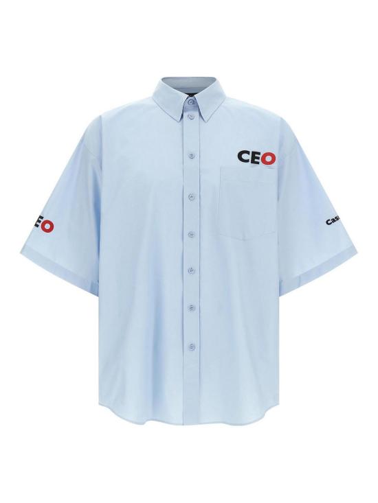  발렌시아가 반팔 셔츠 839187TNM604200 Light Blue