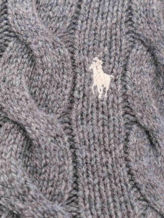 26FW 폴로 랄프로렌 로고 자수 크루넥 가디건 211972104500 GREY - POLO RALPH LAUREN