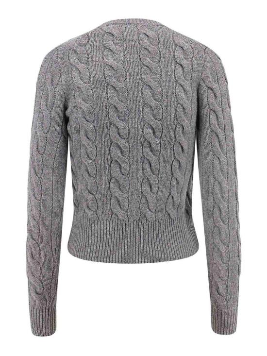 26FW 폴로 랄프로렌 로고 자수 크루넥 가디건 211972104500 GREY - POLO RALPH LAUREN