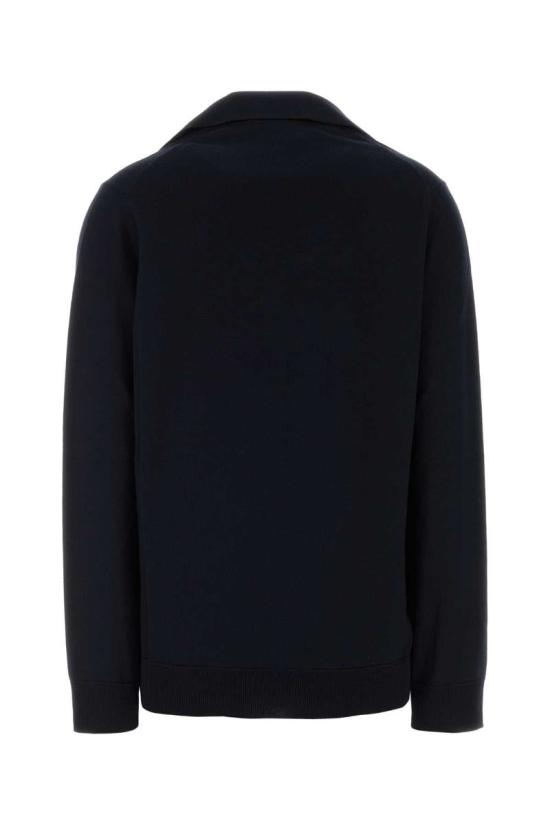 25FW 구찌 딥 브이넥 리브드 커프 울 폴로 스웨터 793883XKFA8 4215 BLUE - GUCCI