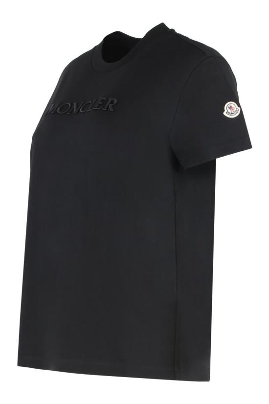 25FW 몽클레어 반팔 티셔츠 K20938C0001289AUO 999 Black - MONCLER