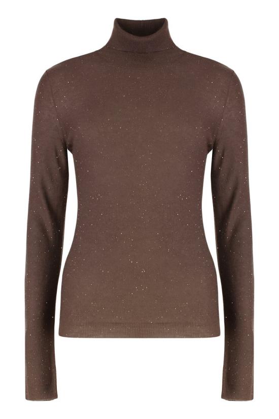 25FW 파비아나 필리피 스팽글 장식 울 스웨터  MAD215F068L557 1269 BROWN